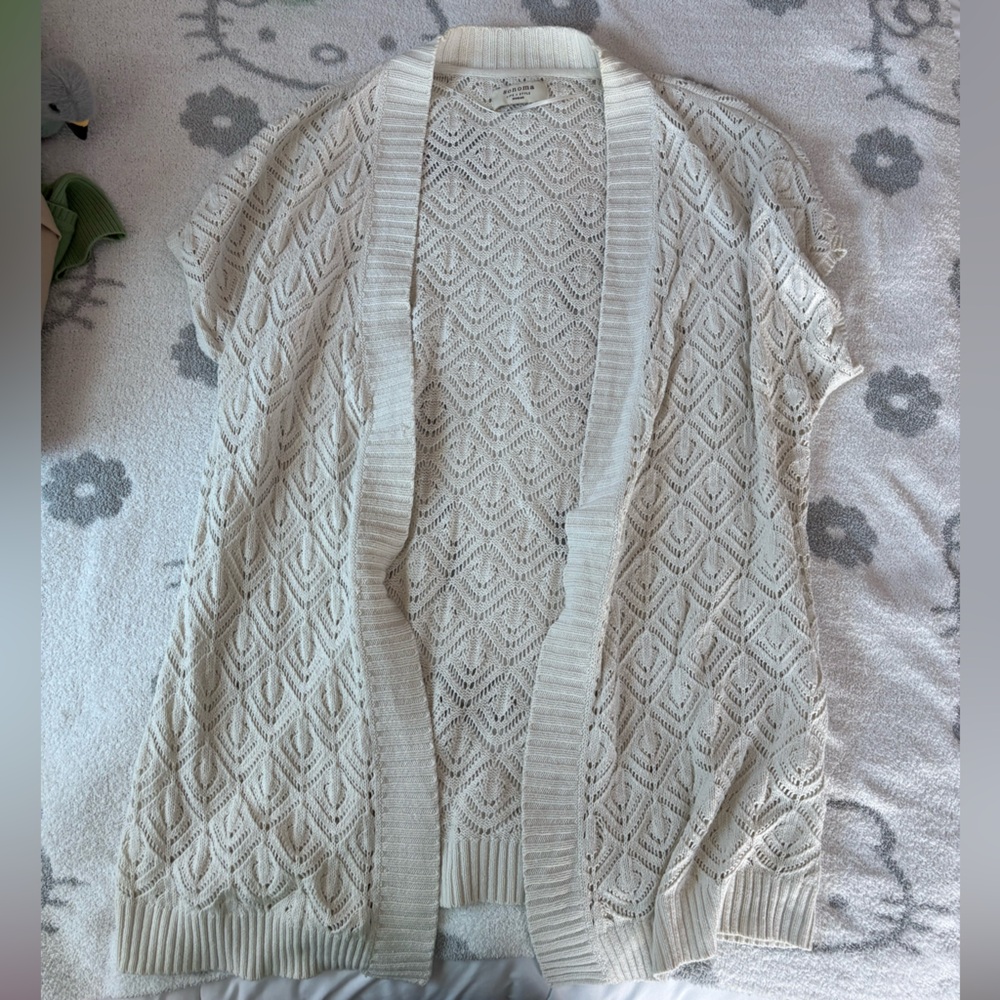 Sonoma long sweater short sleeve lacy